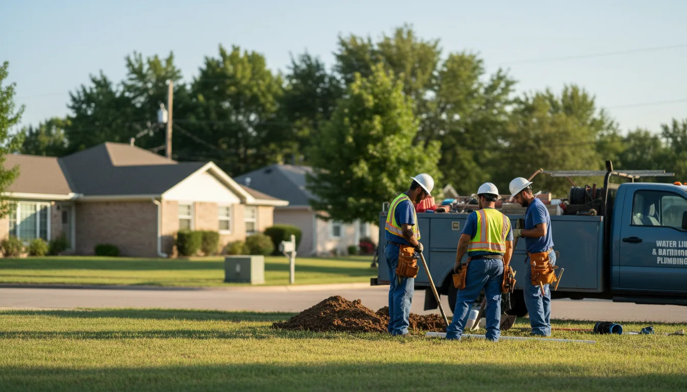 Residential water line and bathroom plumbing service in Wharton, OH
